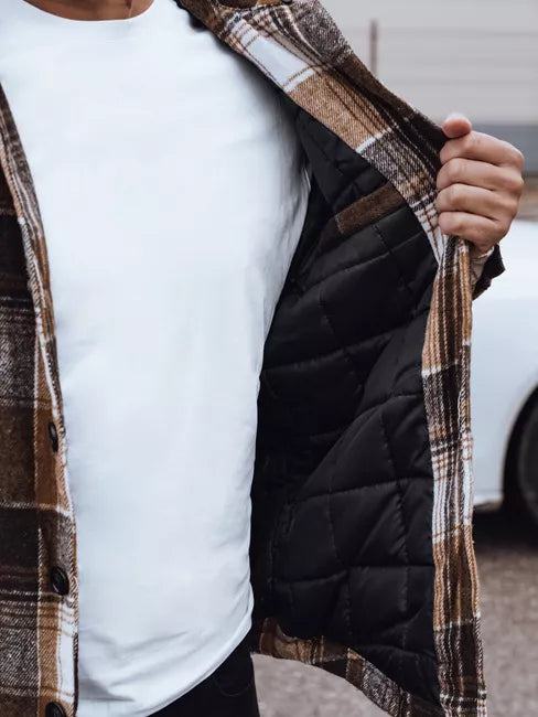 Vīriešu brūna jaka ar kapuci Endrik