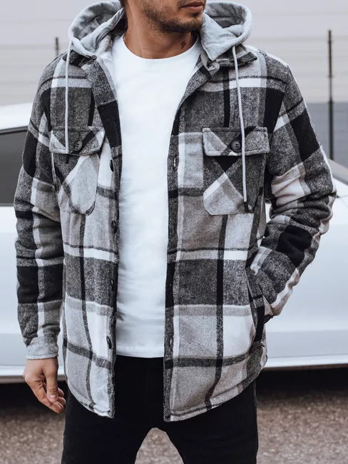 Vīriešu melna jaka ar kapuci Endrik