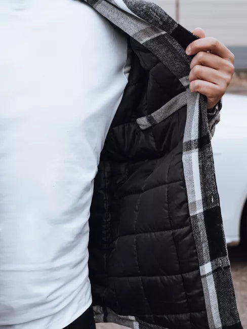 Vīriešu melna jaka ar kapuci Endrik