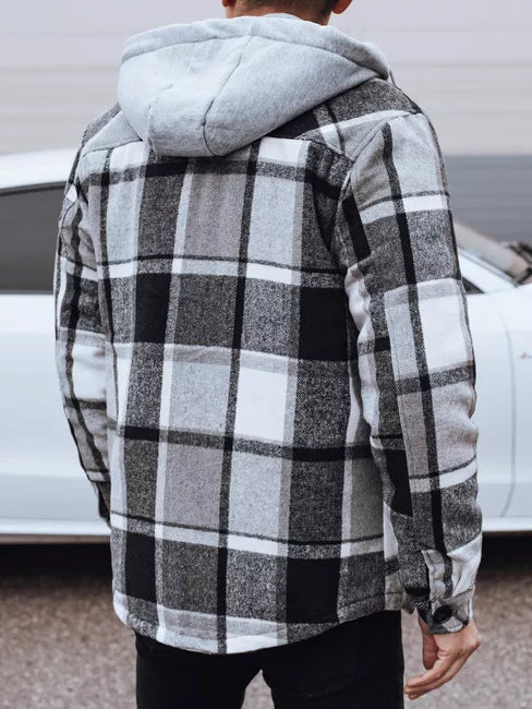 Vīriešu melna jaka ar kapuci Endrik