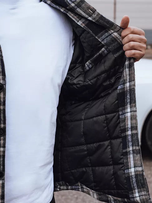 Vīriešu pelēka jaka ar kapuci Endrik