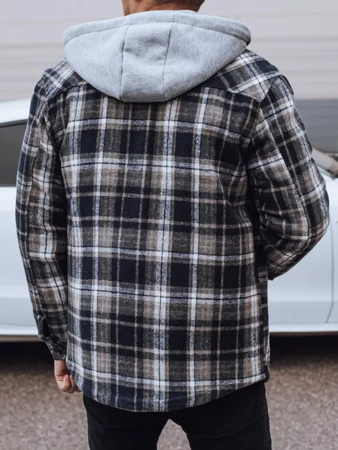 Vīriešu pelēka jaka ar kapuci Endrik