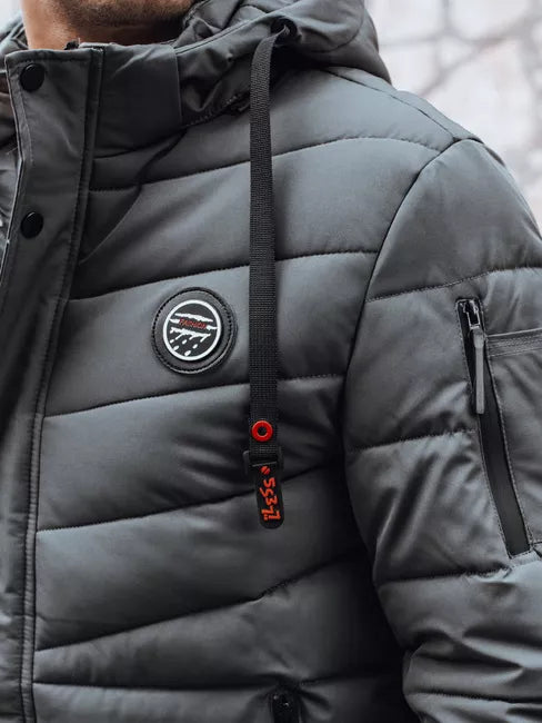 Vīriešu tumši pelēka ziemas jaka Daley