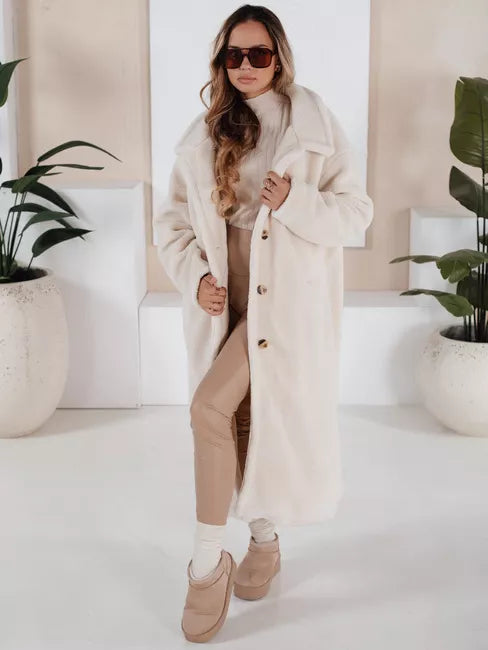 Sieviešu garš brūns ziemas mētelis Fabio