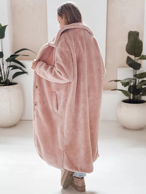 Sieviešu garš rozā ziemas mētelis Fabio