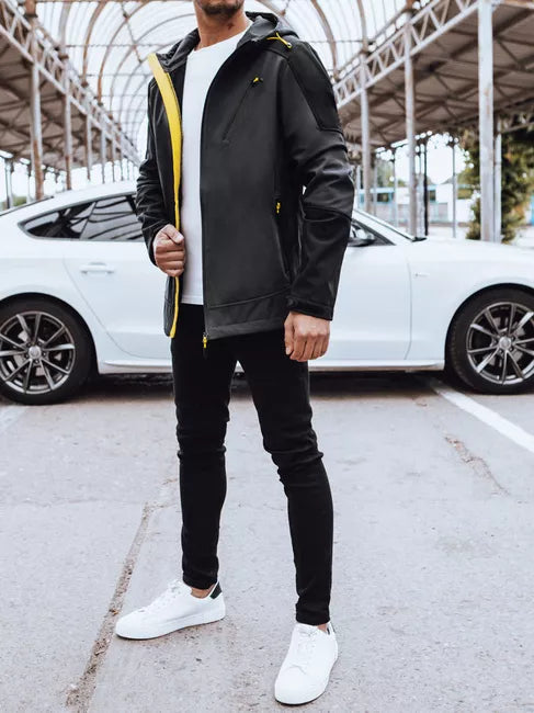 Vīriešu tumši pelēka jaka ar kapuci Port 