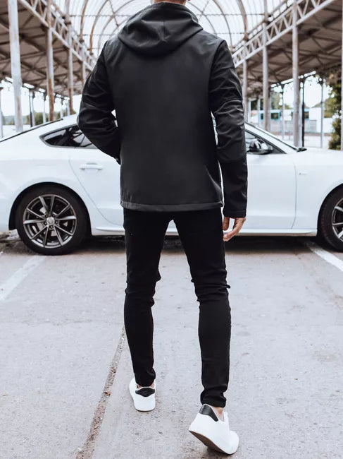 Vīriešu tumši pelēka jaka ar kapuci Port 