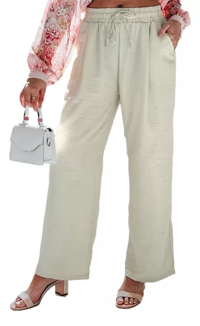 Sieviešu platas bikses zaļā krāsā Milin