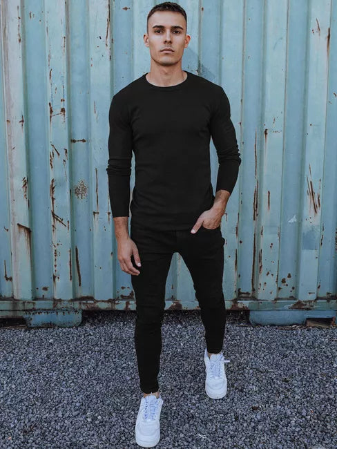 Vīriešu melns džemperis Mika