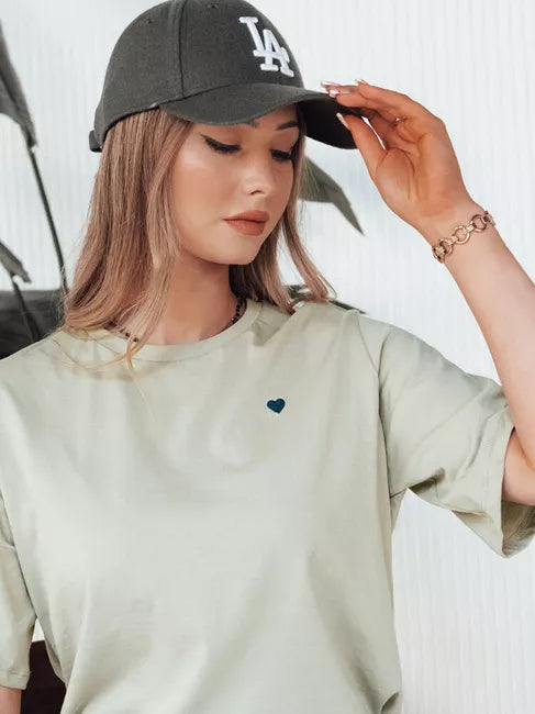 Sieviešu gaiši zaļš svītrains T-krekls Mila