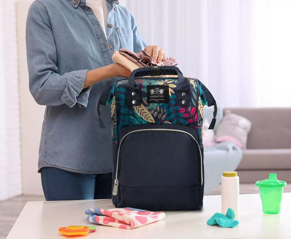 Zila mammas mugursoma ar rokturiem Uga