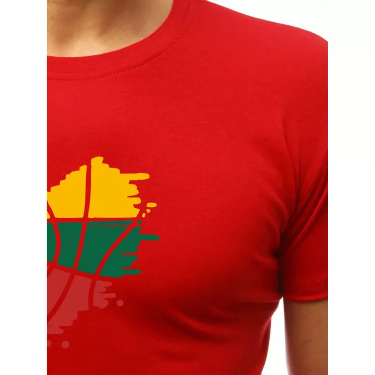 Sarkans vīriešu T-krekls ar Sirds attēlu