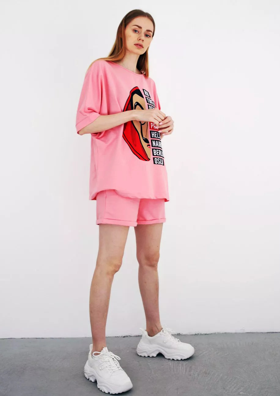 Rozā sieviešu komplekts Vendetta