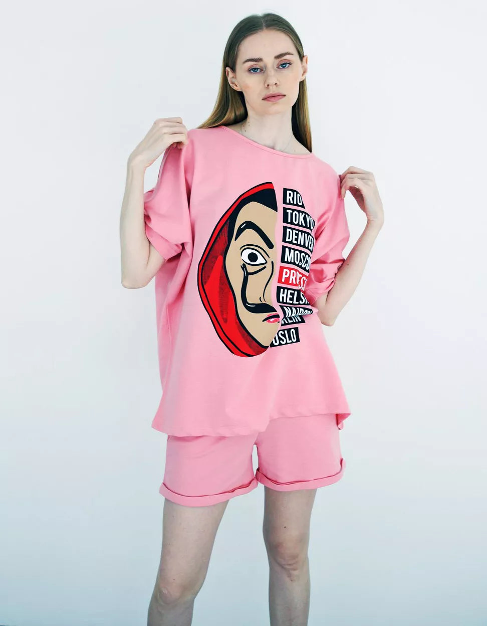 Rozā sieviešu komplekts Vendetta