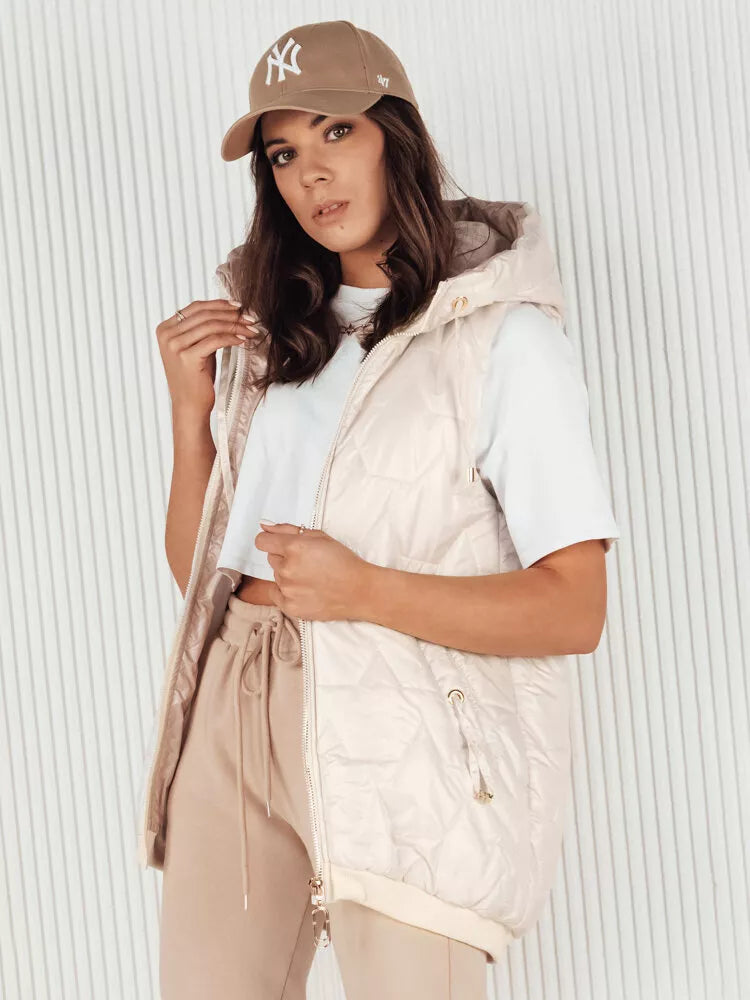 Sieviešu balta veste ar kapuci Kolin