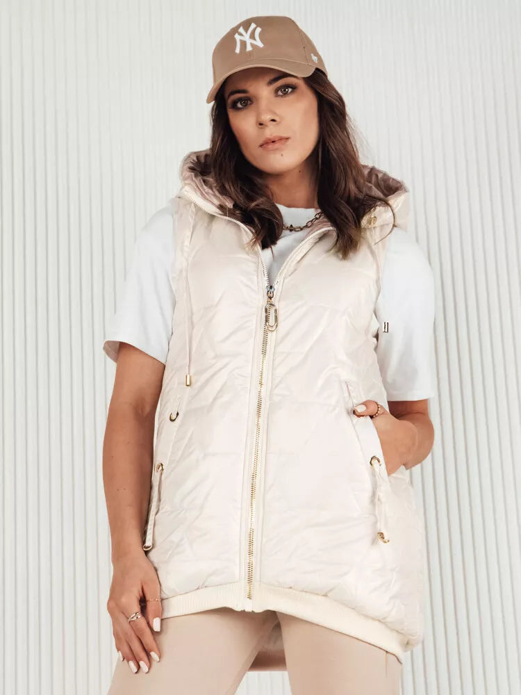 Sieviešu balta veste ar kapuci Kolin