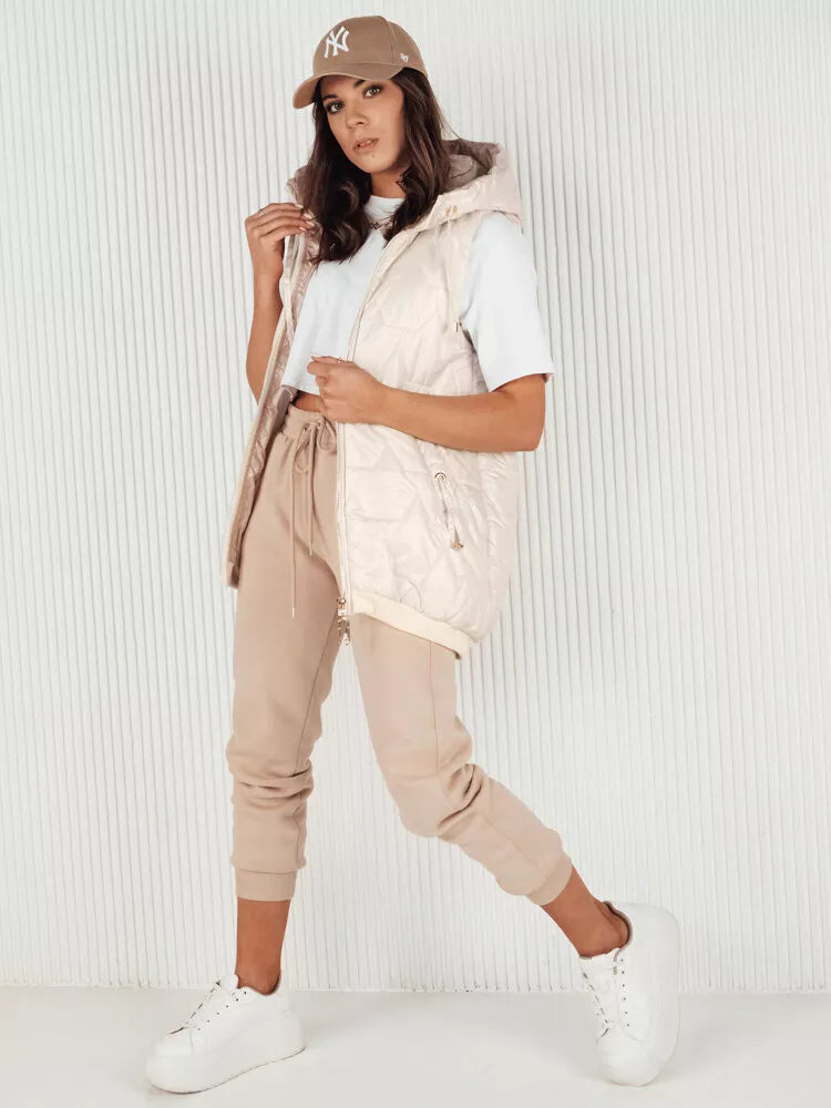 Sieviešu balta veste ar kapuci Kolin