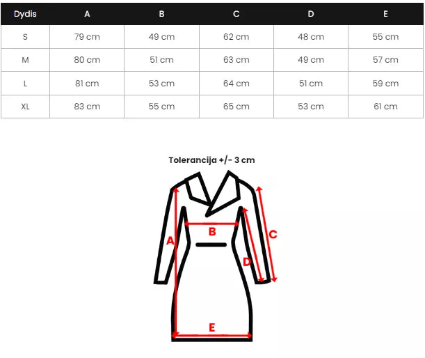 Sieviešu melns mētelis Stel