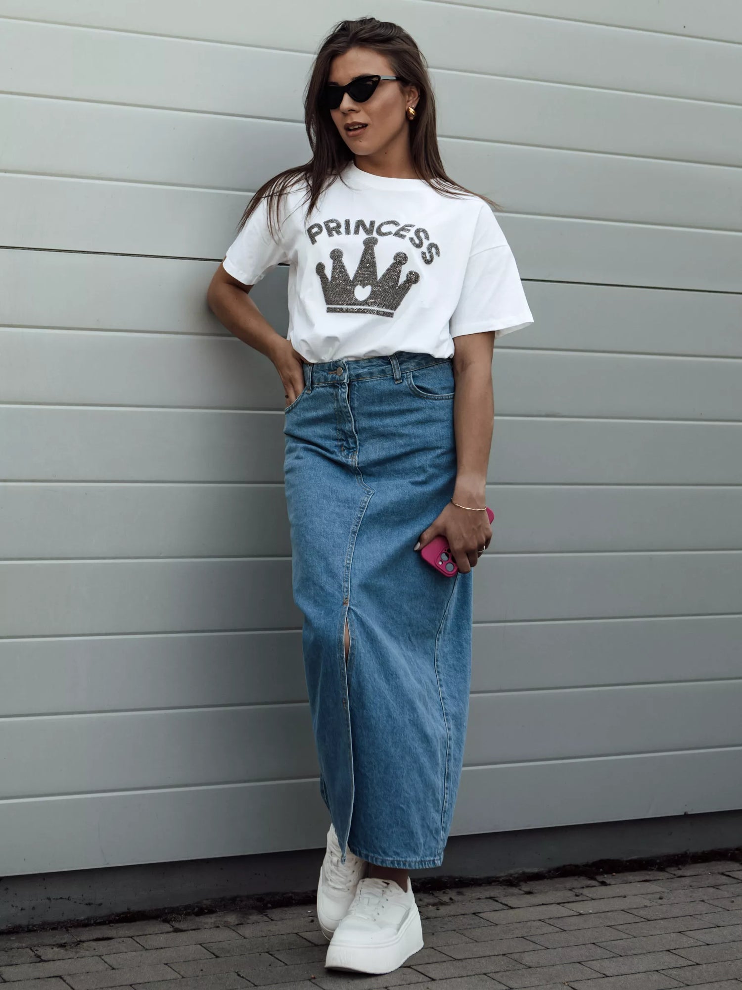 Sieviešu balts princeses T-krekls
