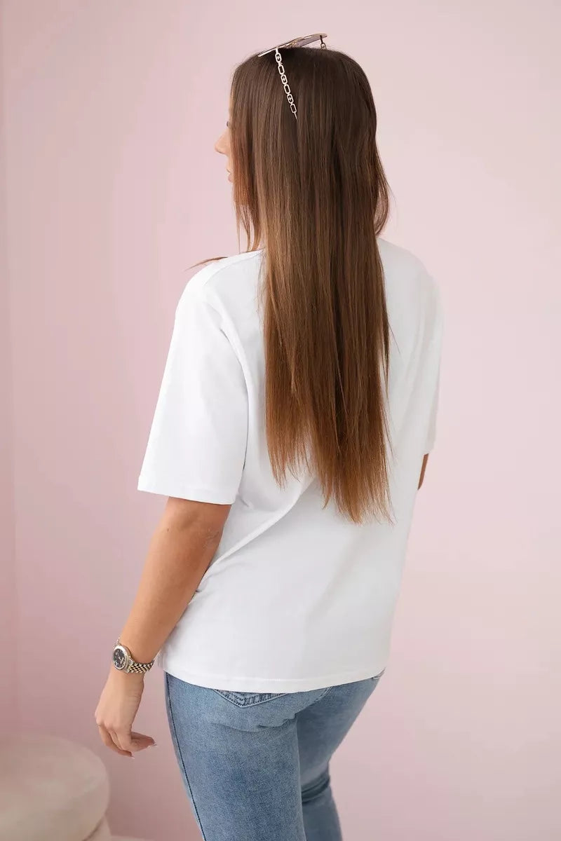 Sieviešu balts T-krekls "Madame"