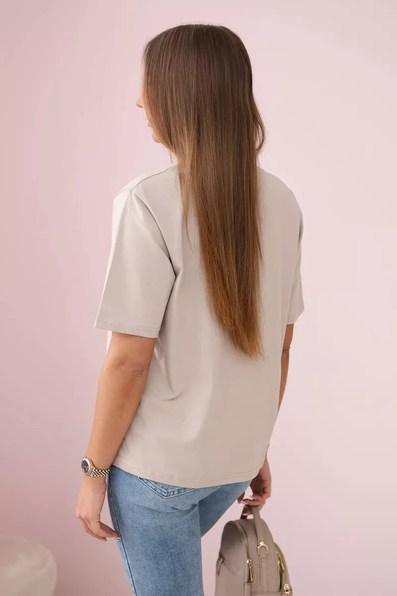 Sieviešu bēšs T-krekls Madame