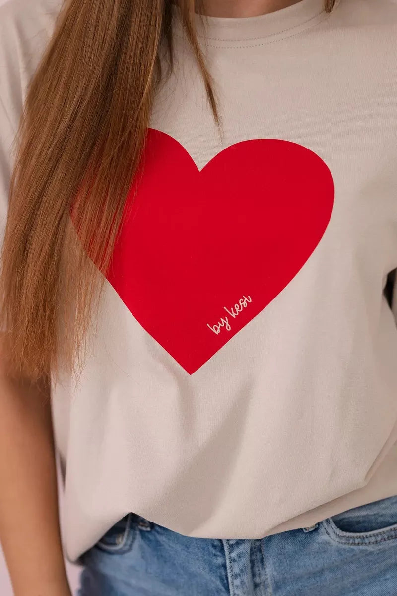 Sieviešu bēšs T-krekls Madame