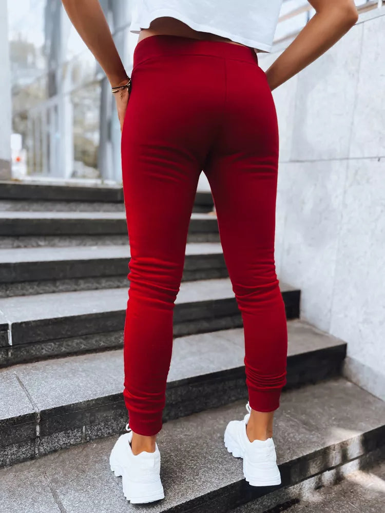 Sieviešu bordo krāsas ikdienas bikses Flor