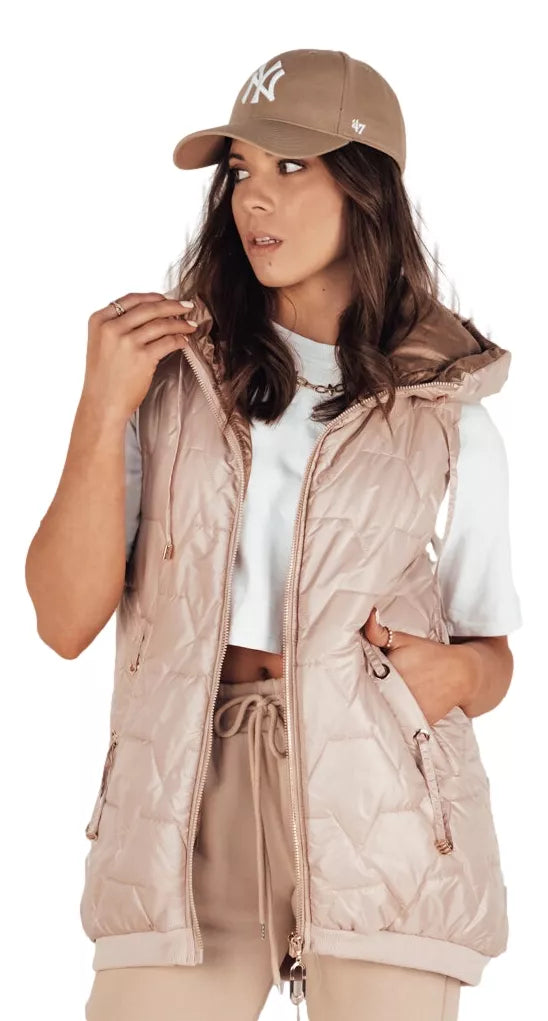 Sieviešu brūna veste ar kapuci Kolin