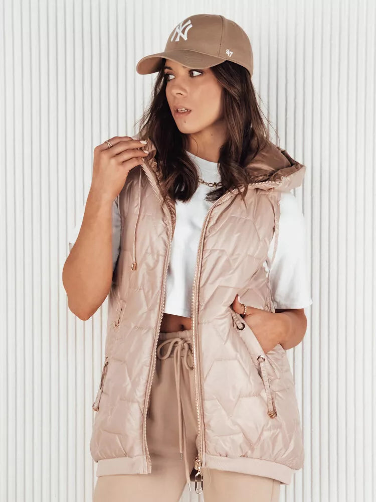 Sieviešu brūna veste ar kapuci Kolin