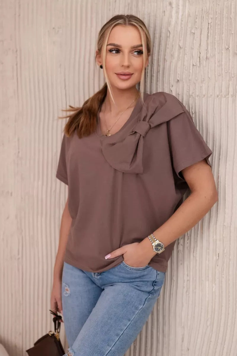 Sieviešu brūns T-krekls Korin