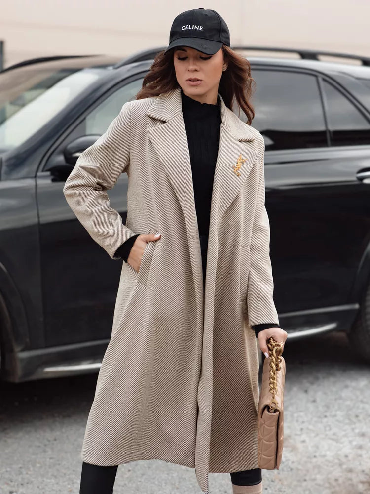 Sieviešu brūns mētelis Abel