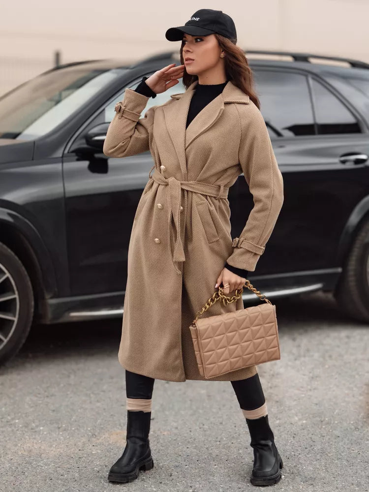 Sieviešu brūns mētelis Cameli