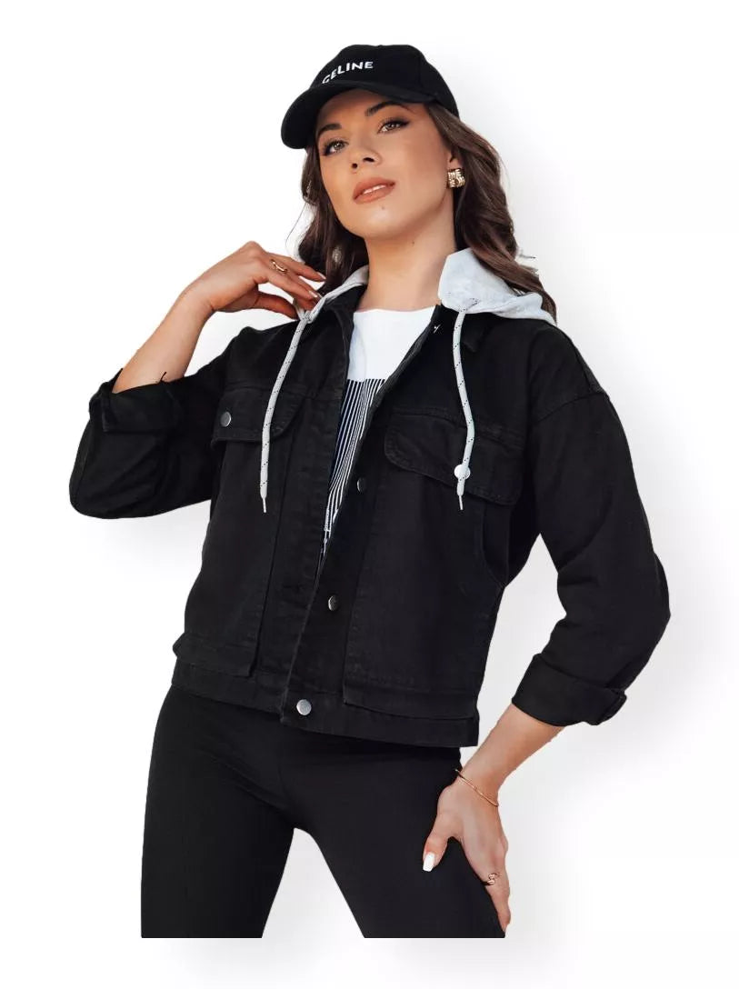 Sieviešu melna džinsa jaka Alfa