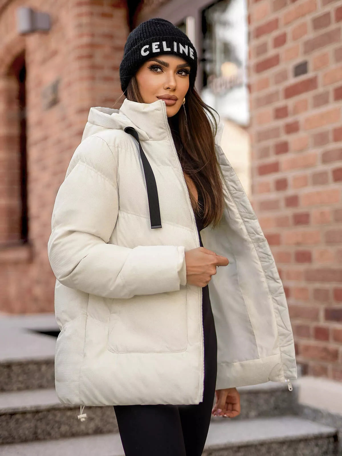 Sieviešu brūna jaka Emerit