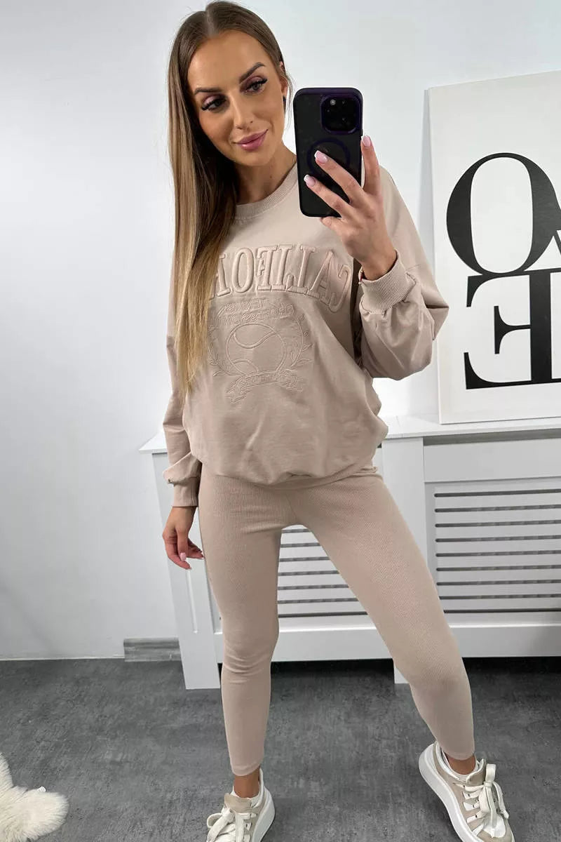 Sieviešu gaiši bēšs komplekts California 