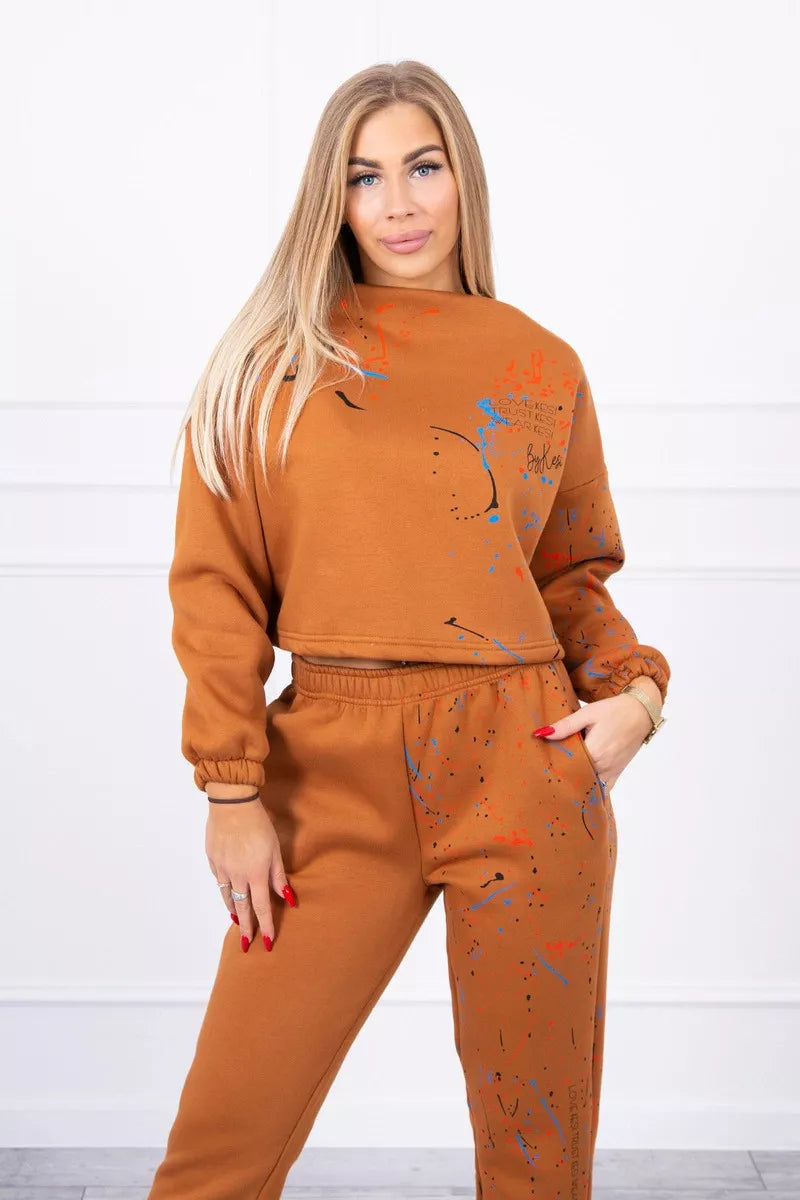 Sieviešu komplekts Splash, spilgti brūnā krāsā.