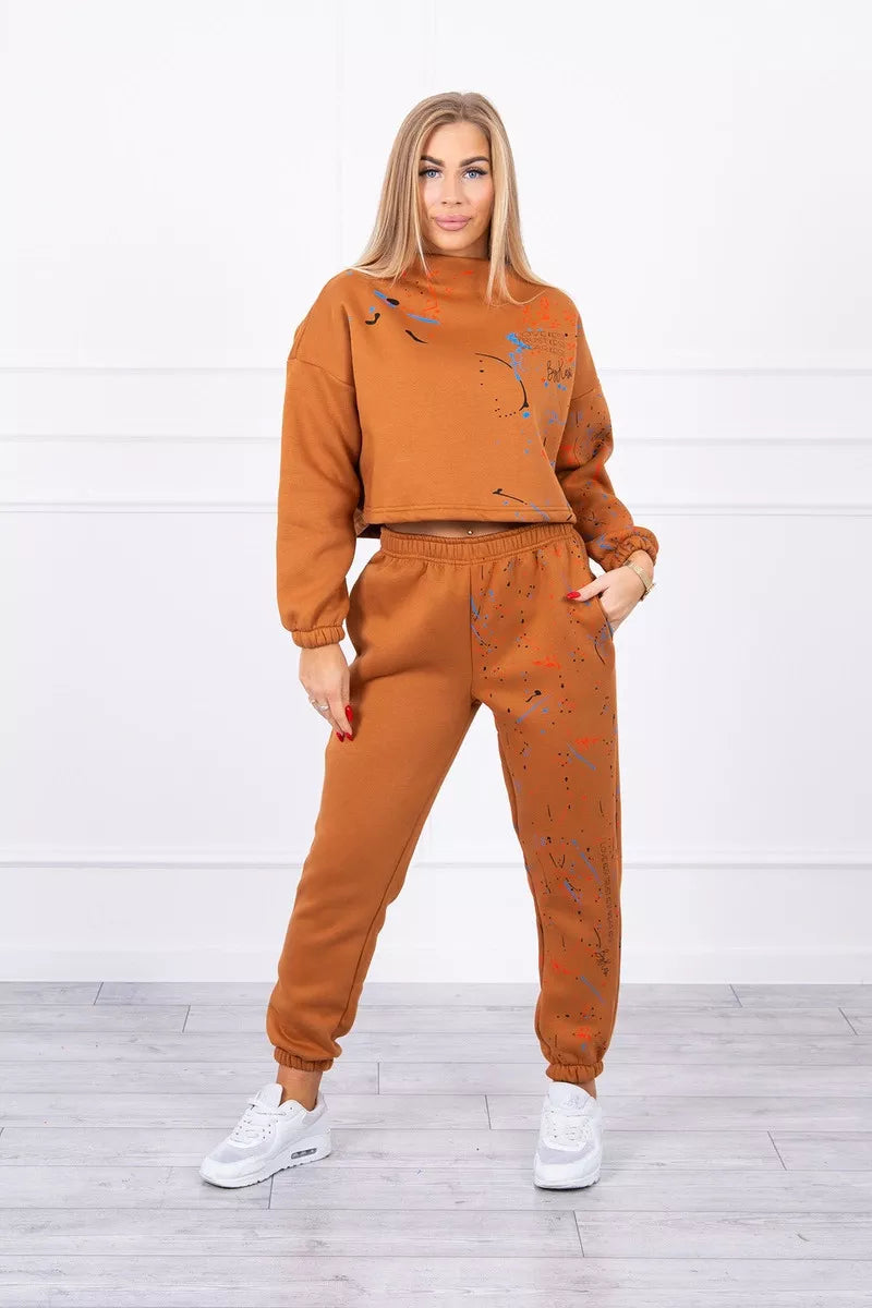 Sieviešu komplekts Splash, spilgti brūnā krāsā.