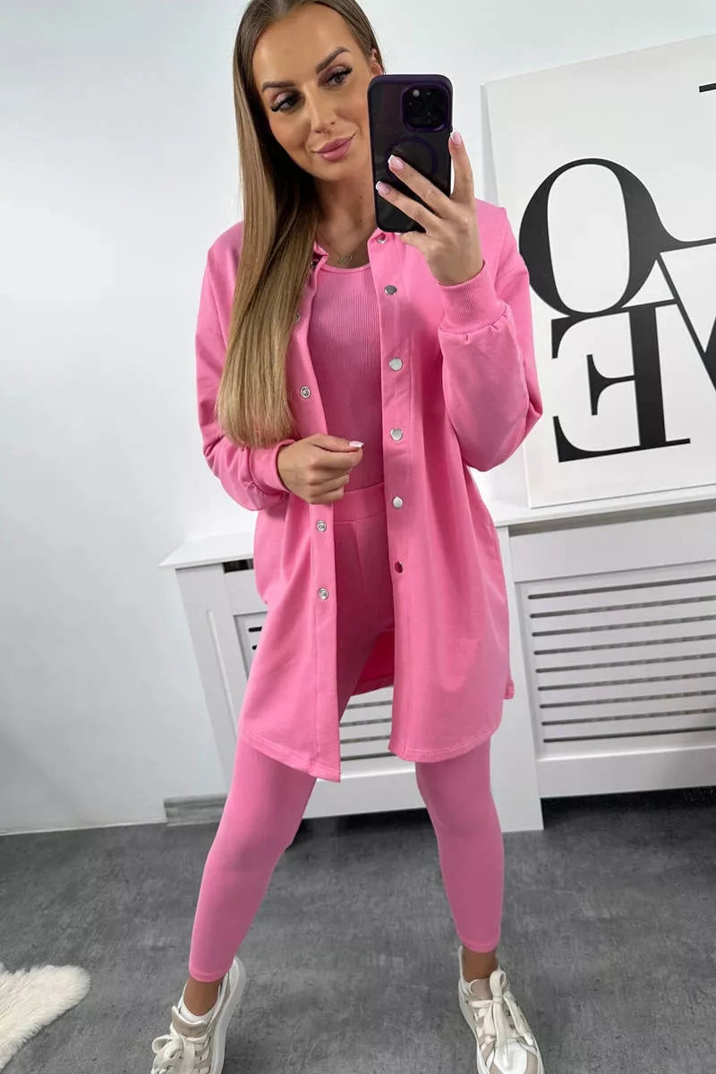 Sieviešu gaiši rozā komplekts Triple.