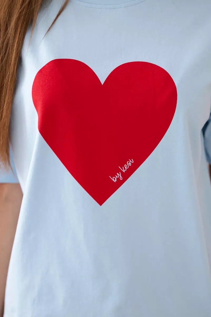 Sieviešu gaiši zils T-krekls Madame