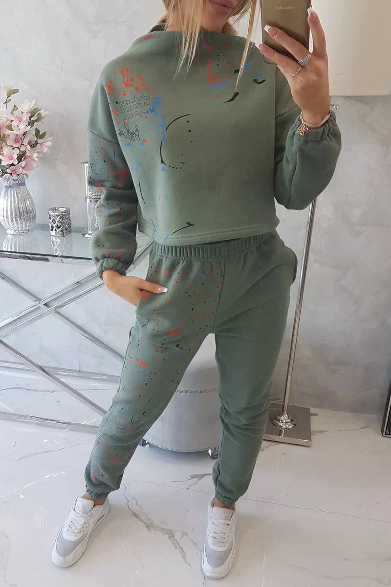 Sieviešu haki krāsas komplekts Splash.