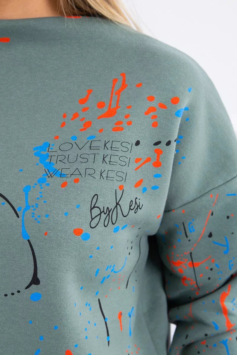 Sieviešu haki krāsas komplekts Splash.