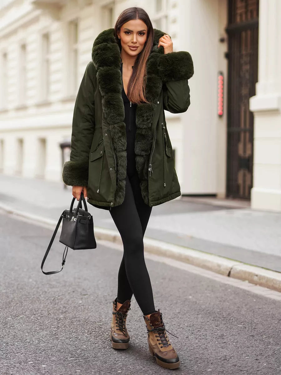 Sieviešu haki krāsas jaka Gibon