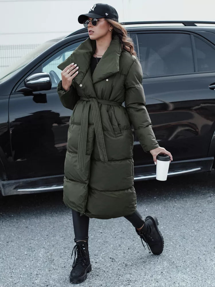 Sieviešu haki krāsas stepēta jaka Favi