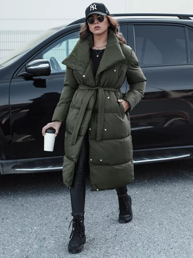 Sieviešu haki krāsas stepēta jaka Favi