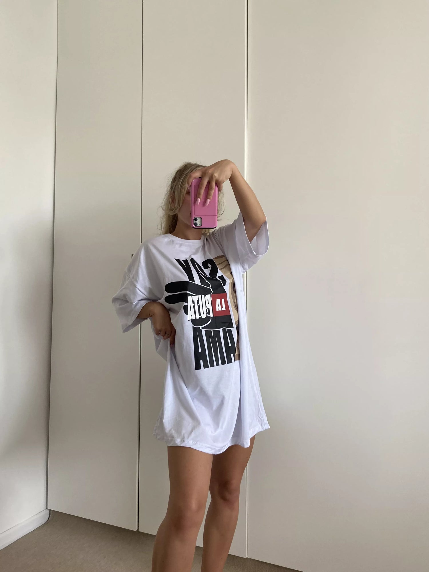 Sieviešu liela izmēra balts T-krekls The Boss