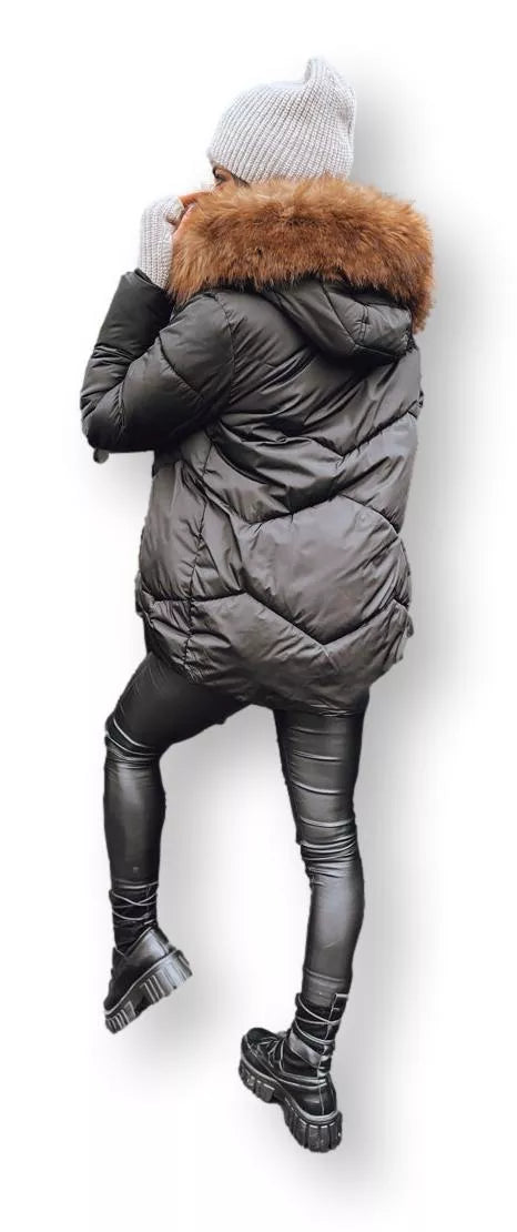 Sieviešu melna ziemas jaka Doran