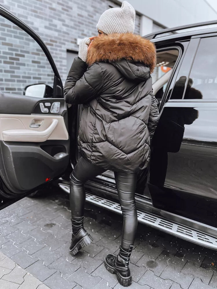 Sieviešu melna ziemas jaka Doran