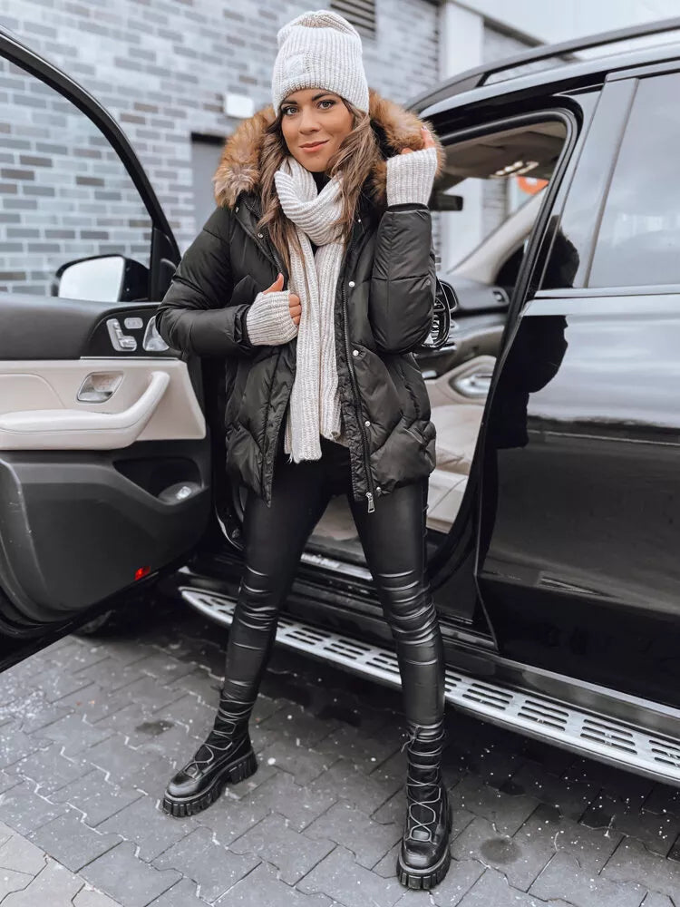 Sieviešu melna ziemas jaka Doran