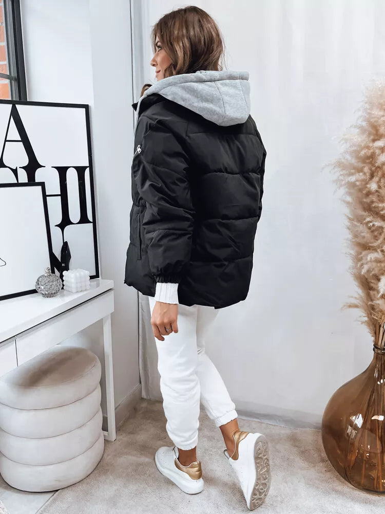 Sieviešu melna ziemas jaka Space