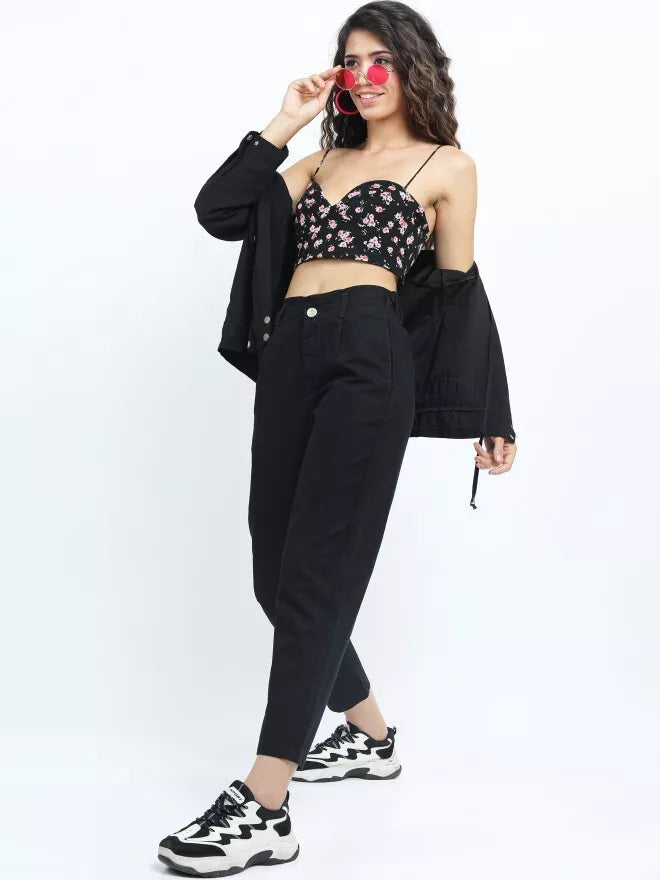 Sieviešu melnas džinsa bikses Itemo